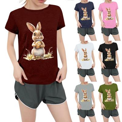 Женская повседневная футболка с круглым вырезом и короткими рукавами с принтом