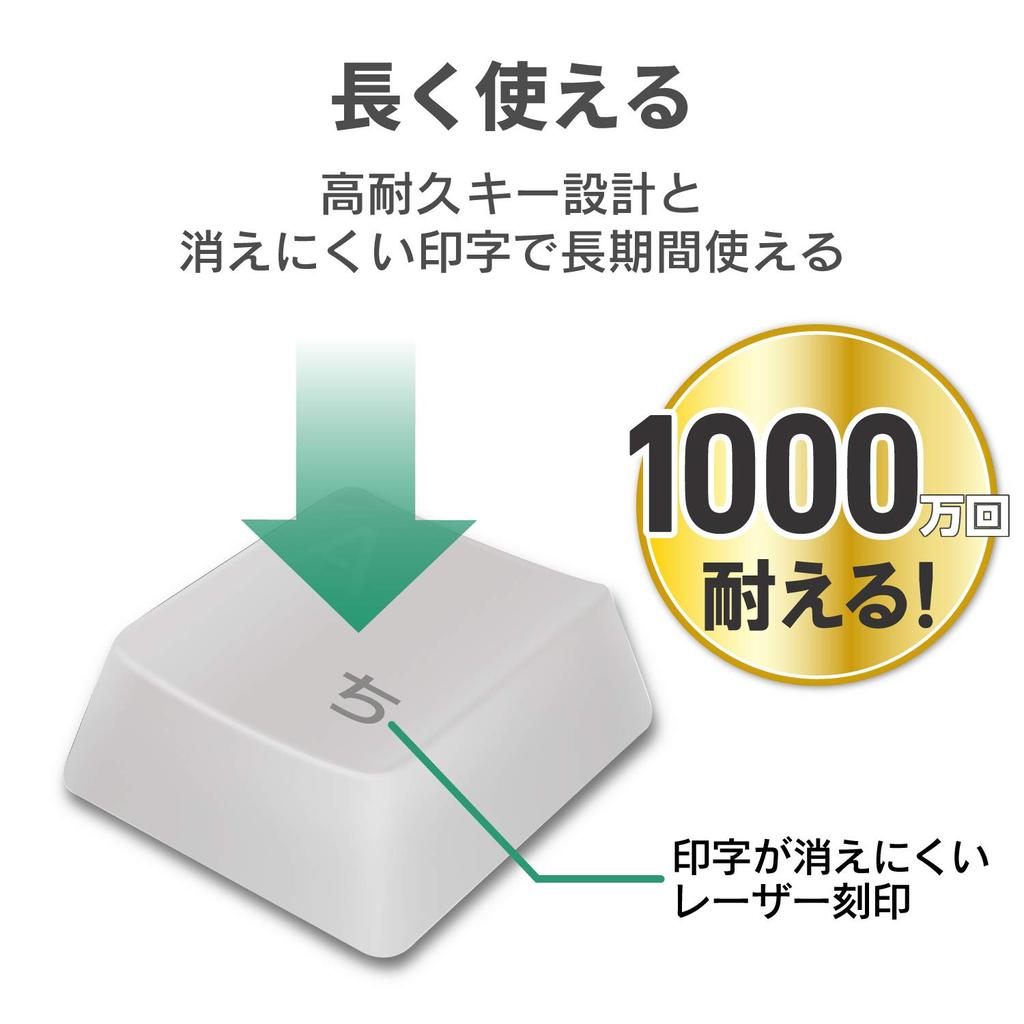 Elecom Keyboard Wireless Membrane Full Keyboard White USB-A (Receiver Included) TK-FDM106TXWH