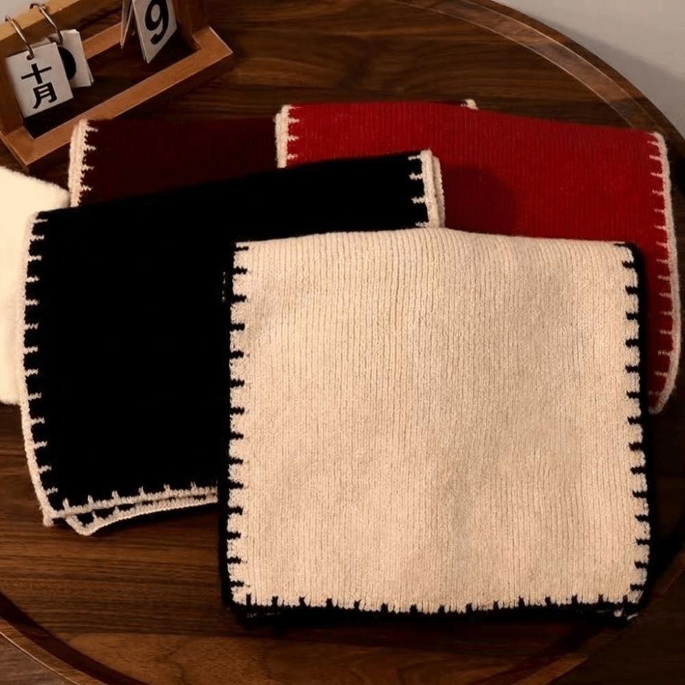 Wool Knitted Scarfs Large Plush Neckerchief Fashion Winter Scarf Winter