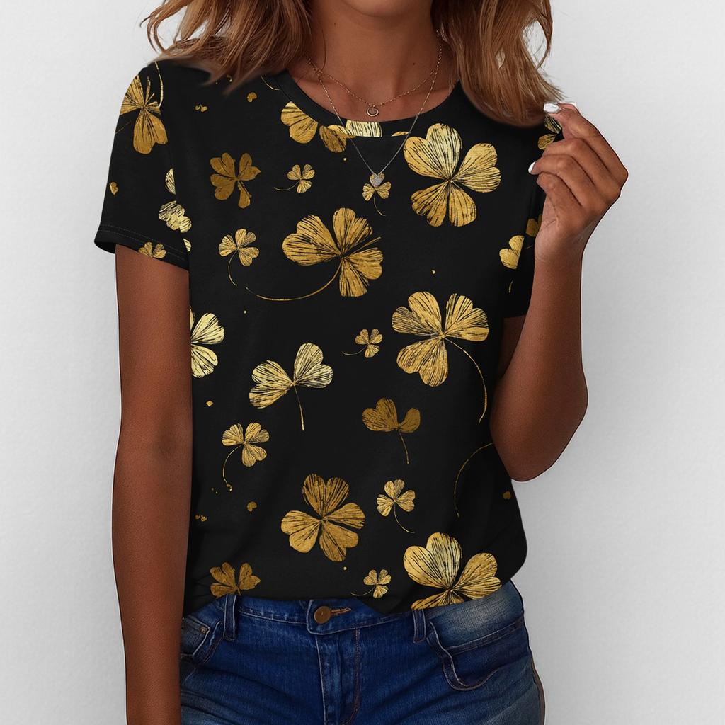 Women's T Shirt Tee Print Short Sleeve Daily Weekend Fashion Basic Regular Top  St. Patrick's Day