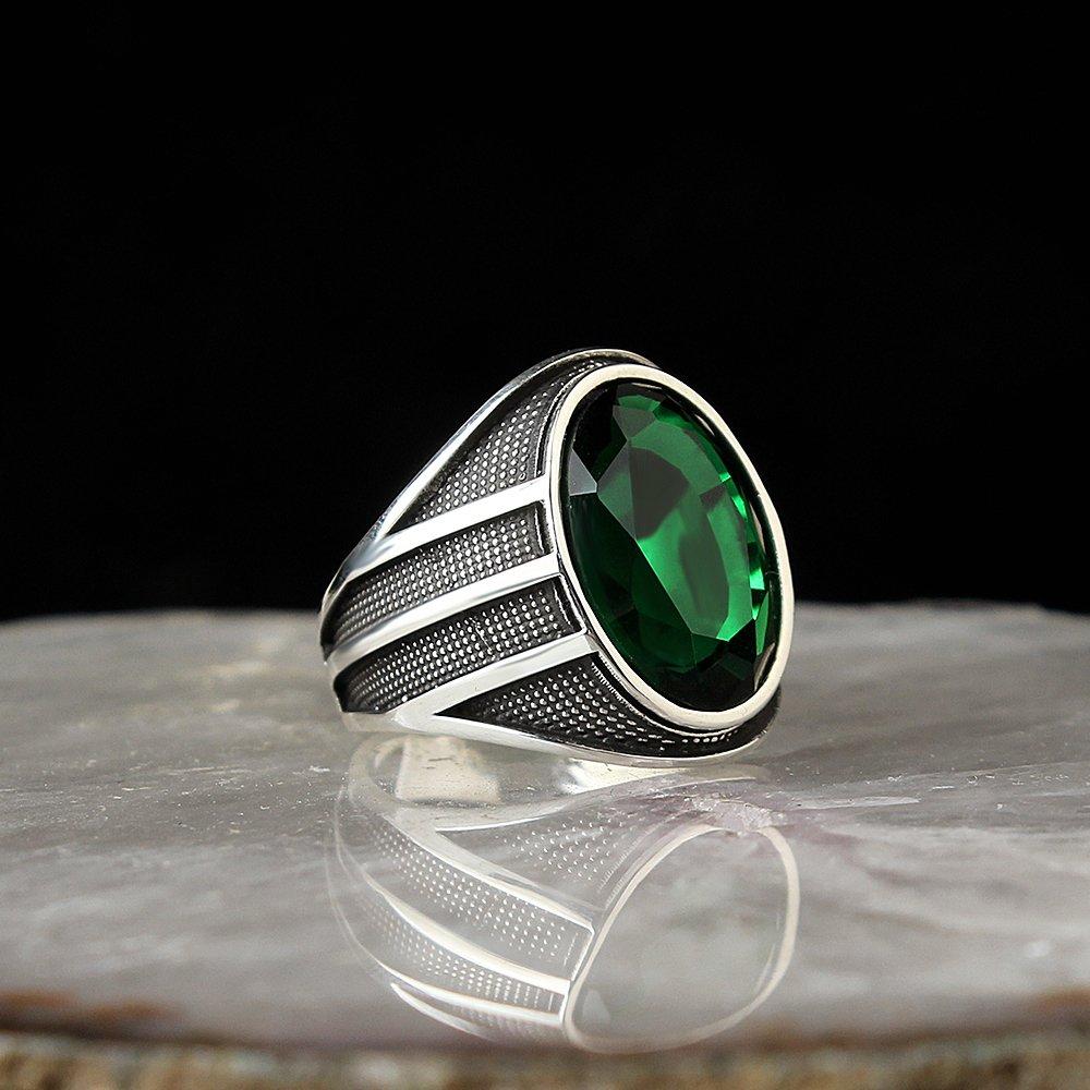 Серебряное кольцо с овальным камнем для мужчин, серебро 925 пробы, тигровый глаз, бирюза, топаз, зеленый циркон, черный оникс, ювелирные украшения, кольца для мужчин, модный подарок для него