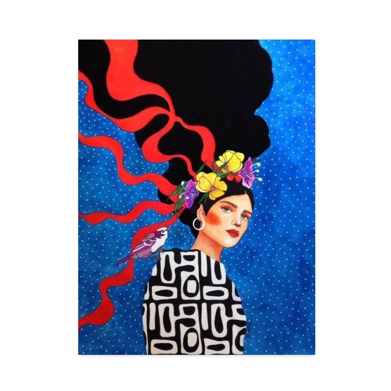 Абстрактные ретро цветы девушки волосы холст картины постеры и принты скандинавские настенные художественные картины для гостиной украшение дома