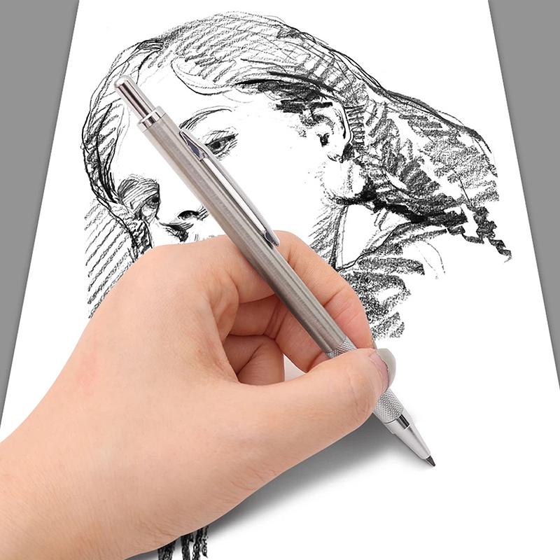 2B металлический механический карандаш 0,5/0,7/0,9/1,3/2,0 мм автоматическая ручка художественный карандаш для рисования офис школьные принадлежности канцелярские принадлежности