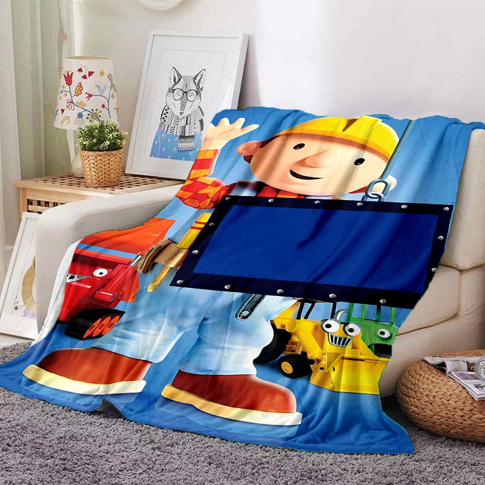 Bob the Builder Theme Printed Blanket - Perfect for Couch, Bed, Travel & Outdoor Use | Machine Washable, Cozy & Durable.