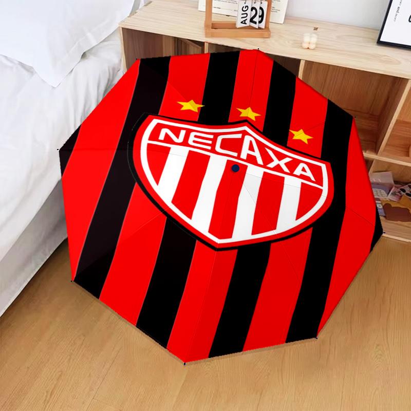 1PC Football Crest Heartbeat Printed Umbrella Folding umbrella, automatic umbrella 8-Frame for Travel, camping Fan gifts Christmas Gifts