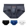 Men Briefs Low Waist Solid Color Breathable Elastic Sweat Absorption Anti-septic Slim Fit