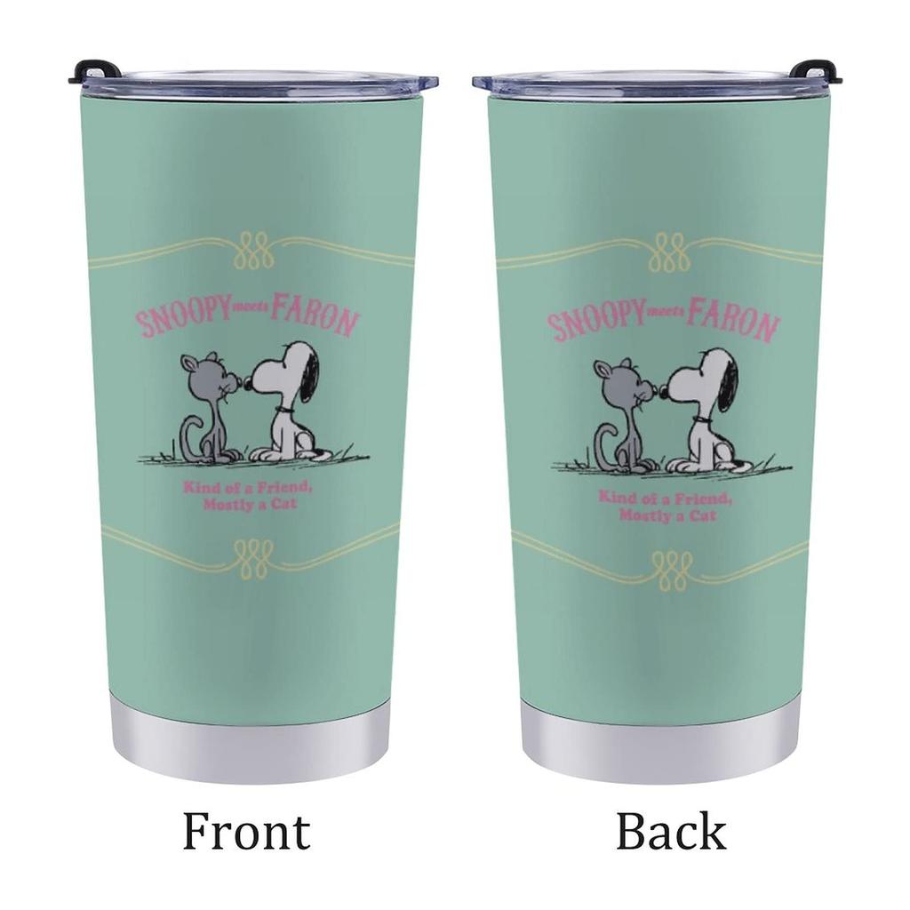 Snoopy Faron Tumbler Mug Coffee Cup Convenience Store Cup EVISUK Water Bottle Direct Drinking Stainless Steel with Lid Portable Straw Character Goods