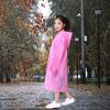 Children Raincoat Convenient Portable Drawstring Design Rainproof Long Kids Hooded Poncho Outdoor Supply