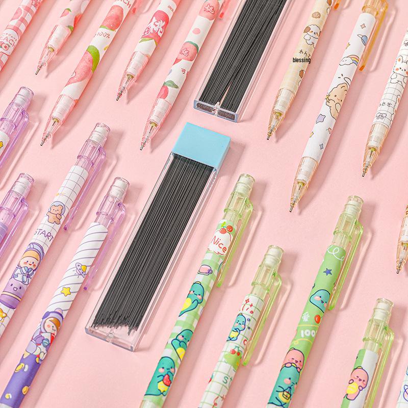 Creative Honey Peach Mechanical Pencil for Elementary Students – Cute, No-Sharpen, Push-Button Design