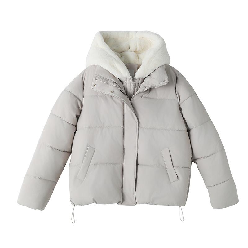 Искусственный норковый велюр, имитация двух предметов, худи со стежкой, короткая куртка-пуховик