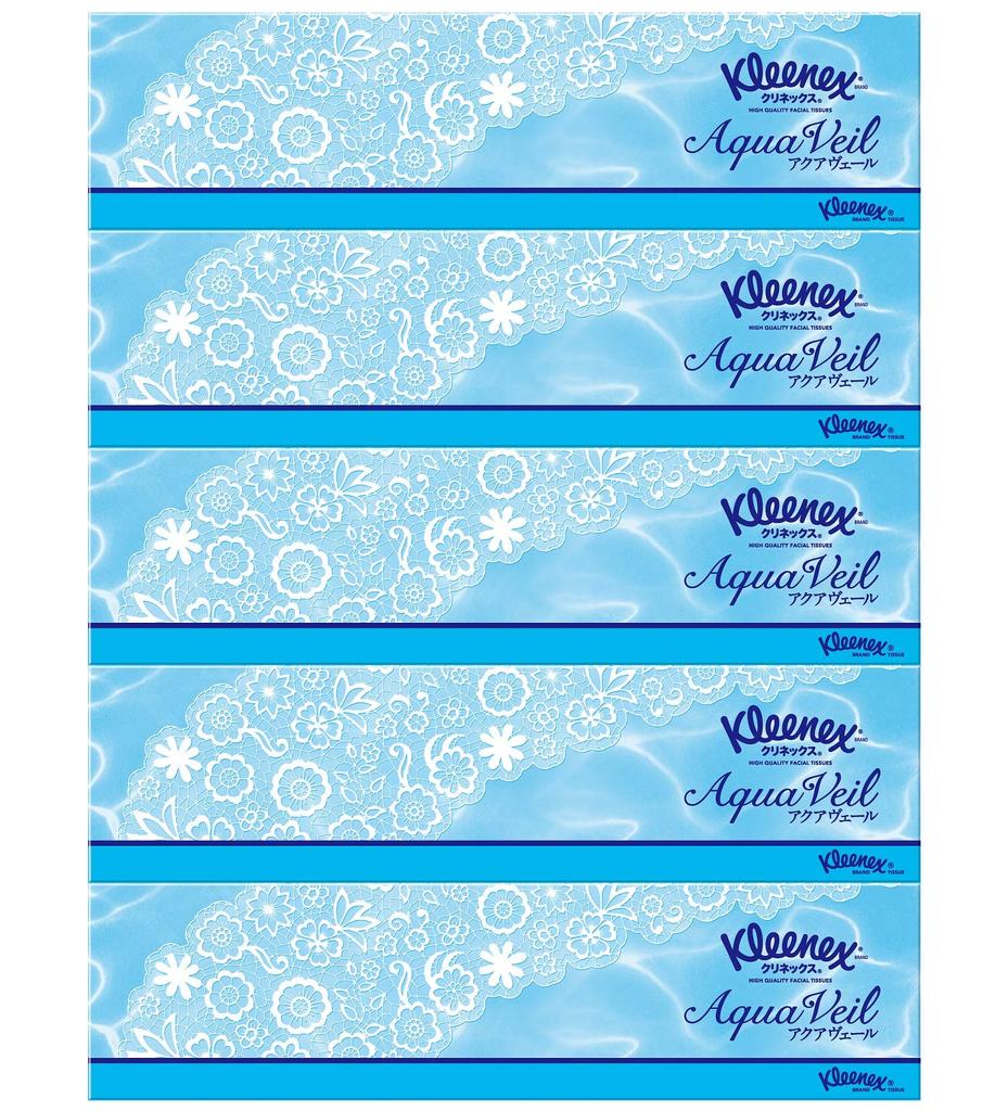 Салфетки Kleenex Aquaveil 360 листов 5 коробок x 10 упаковок [Распродажа в коробках] (180 пар)