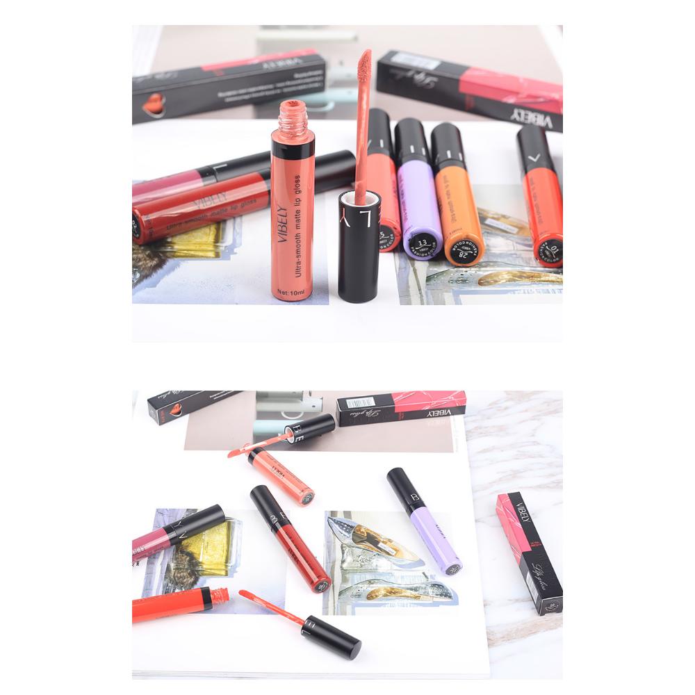 VIBELY Makeup Matte Anti-Stick Lip Glaze Несмываемая долговечная жидкая губная помада