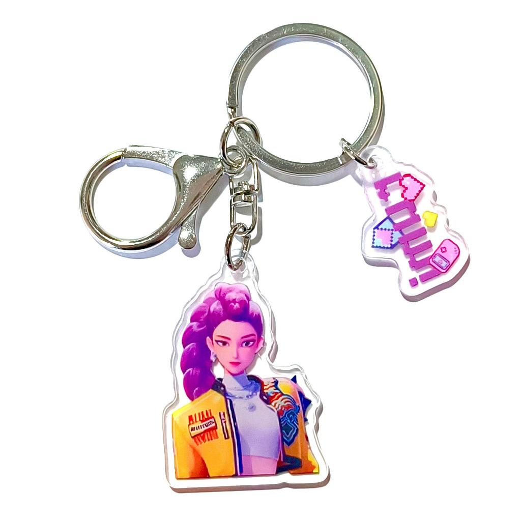K-pop Брелок для ключей с женской группой «Охотники на демонов»: Милый акриловый брелок для школьной сумки Lumi, Zoe, Mira & Qin Yu