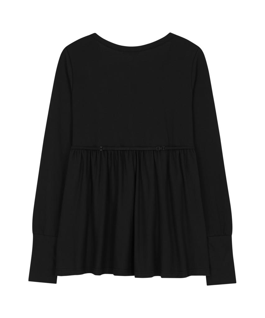 OJOS Layered Bra Flare Top / Black