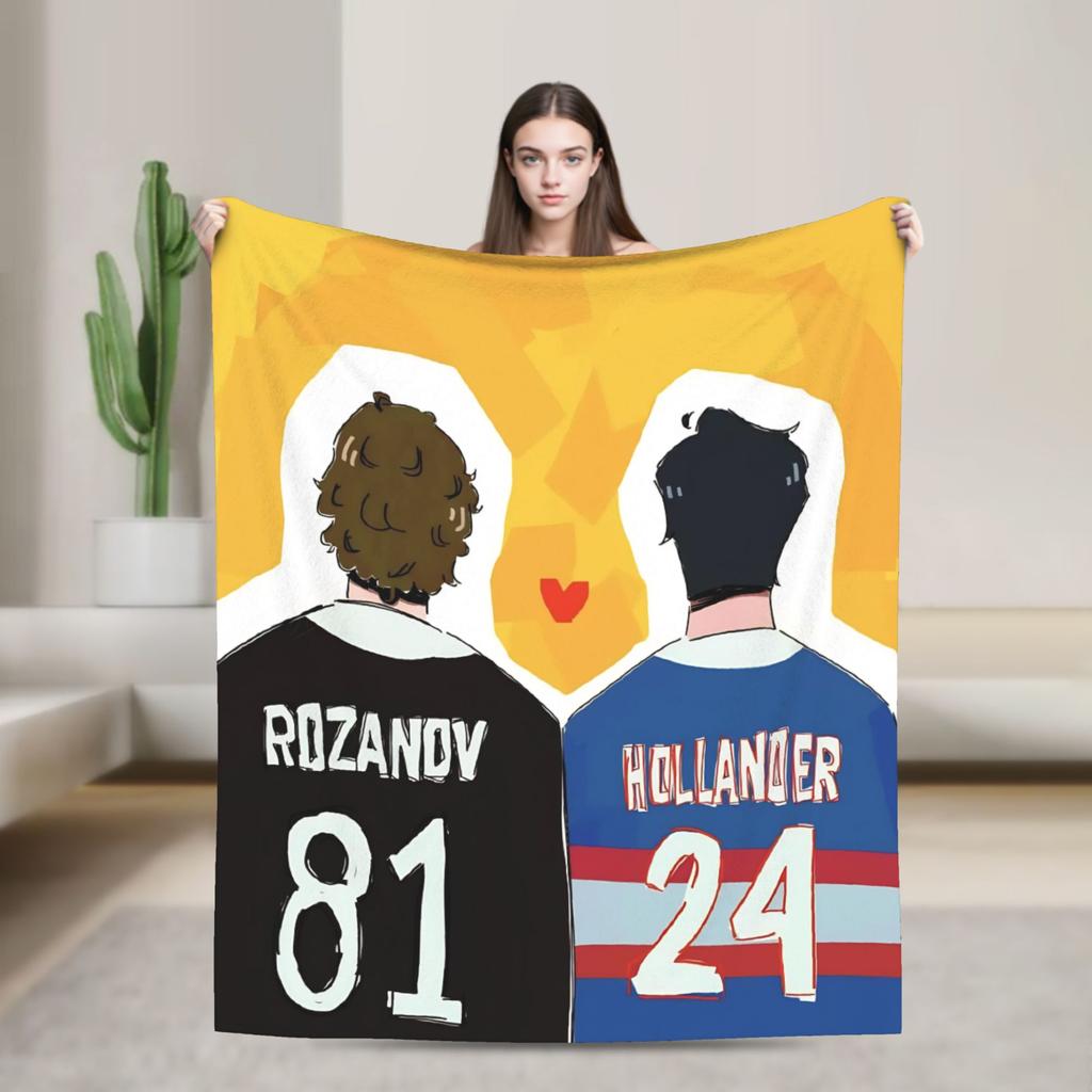 Heated Rivalry Knitted Blankets Cute Hollanov  Flannel Throw Blankets Summer Air Conditioning Decoration Soft Warm Bedspreads