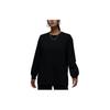 Solid Color Casual Crew Neck Long Sleeve T-Shirt Women Tops Black FD7174-010