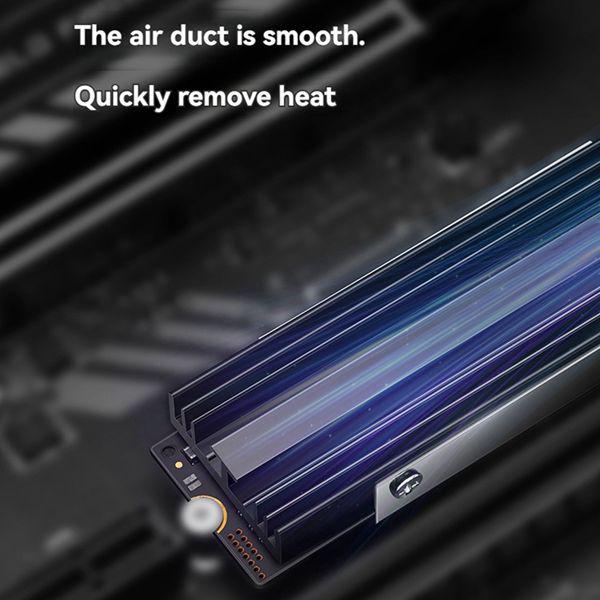 Black & Silver Aluminum Alloy M2 2280 SSD Heatsink Set
