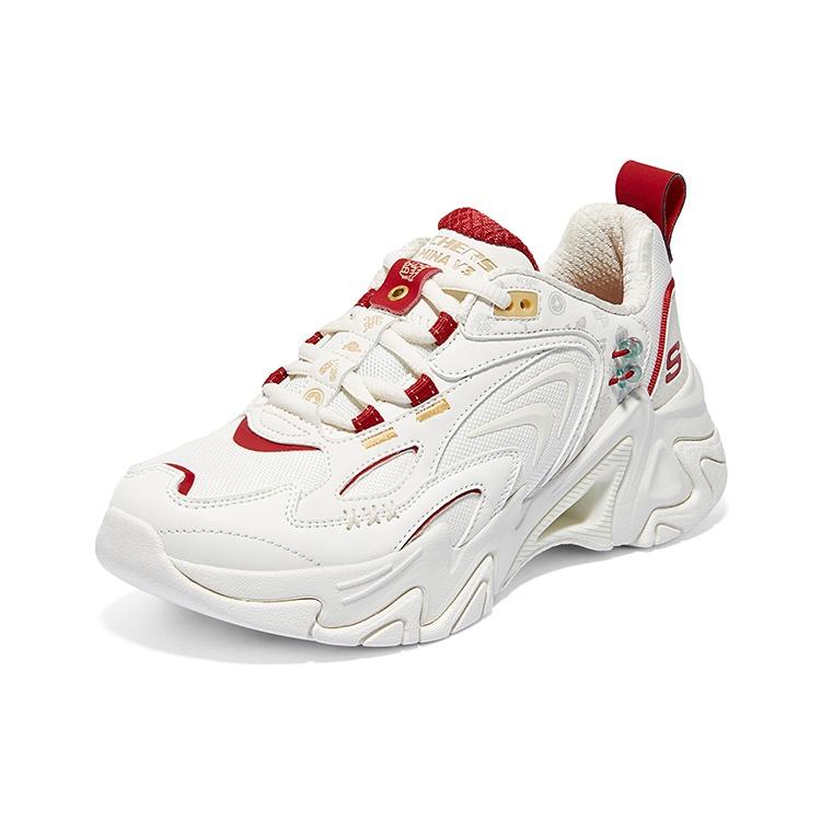 Skechers Stamina V3 Synthetic Leather Low top Casual Shoes Women's White Red 800022-OFWR
