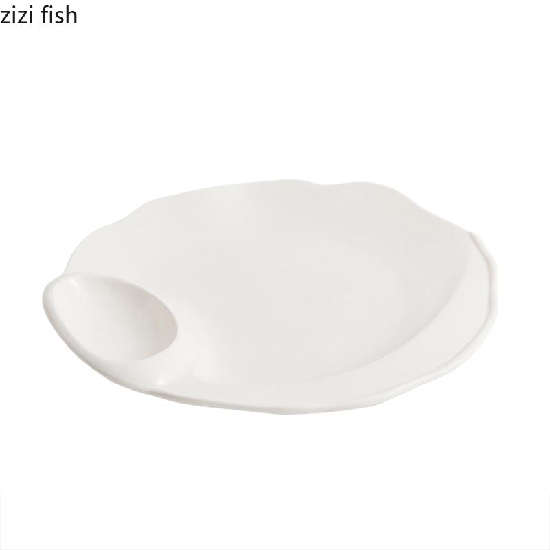 Solid Color Ceramic Shaped Plate Creative Dessert Dim Sum Plate Snack Plate Dumpling Plates Molecular Cuisine Hotel Tableware