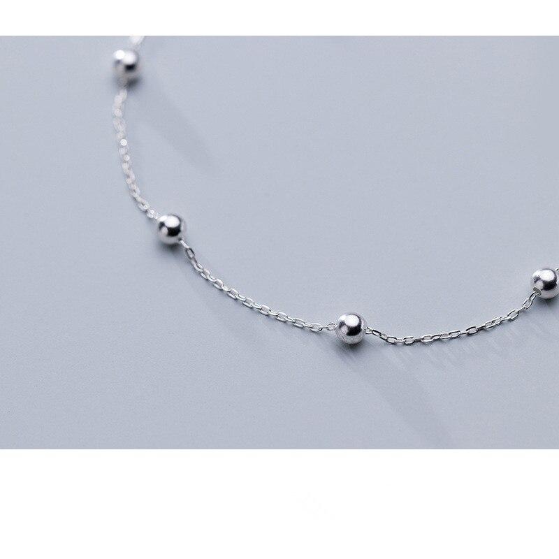 Браслет-цепочка из стерлингового серебра 925 пробы с круглыми бусинами и браслетом для женщин, элегантные украшения для вечеринок и свадеб, браслеты Sl215