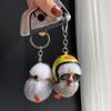 Cartoon Plush Helmet Duck Keychains for Car Key Handbag Pendant Key Chains Fashionable Keychain Cute Key Ring Small Gift