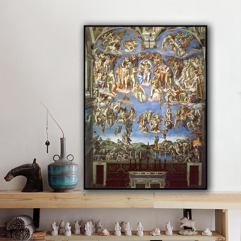 Известная картина Сикстинская капелла, фреска Страшный суд, плакат и эстамп, холст, картина, настенная картина для гостиной