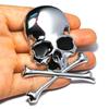 3D Chrome Metal Skull Skeleton Car Trunk Tailgate Emblems Badge Decal Sticker