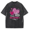 Happy Valentine Is Day Leopard and Plaid Hearts Girls Women Mens Shirts Graphic Tee T-Shirt T Shirt for Men Father's Day