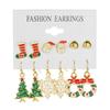 Модный рождественский комплект сережек с изображением мультяшных женщин, снежинок, деревьев, снеговиков, колокольчиков, модные рождественские серьги-шарики, ювелирные изделия, подарки