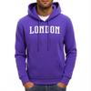 Лондон Англия Принт Буквами Мужское Худи Карман Толстовки Хип-Хоп Повседневные Свободные Унисекс Пуловеры Осень Флис Мужская Уличная Одежда