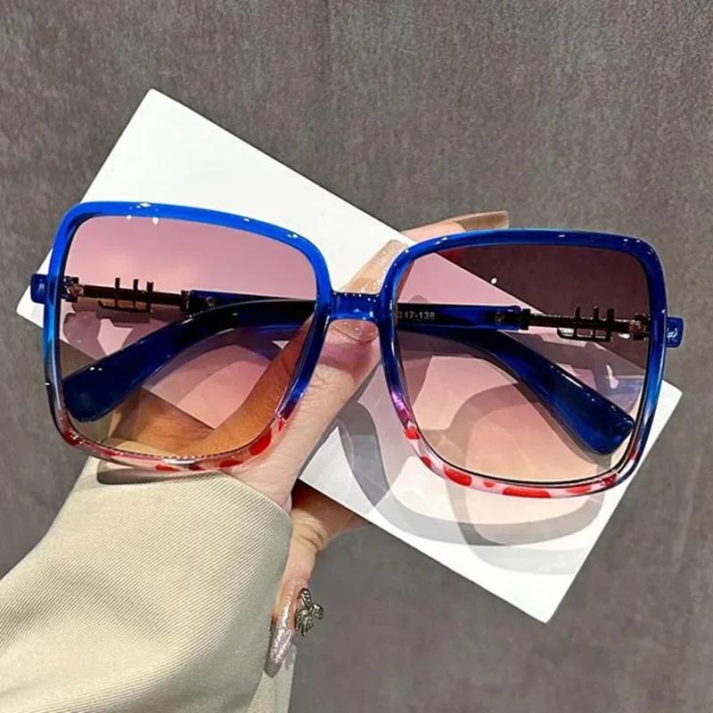 Vintage Square Women's Sunglasses Luxury Designer Sun Glasses Classic Eyeglasses Lady UV400 Big Frame Mirror
