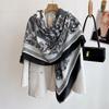 New Spring and Summer Style Cotton and Linen Hand Feel Big Square Scarf Classic Fashionable Silk Scarf for Women Versatile Printed Shawl Scarf