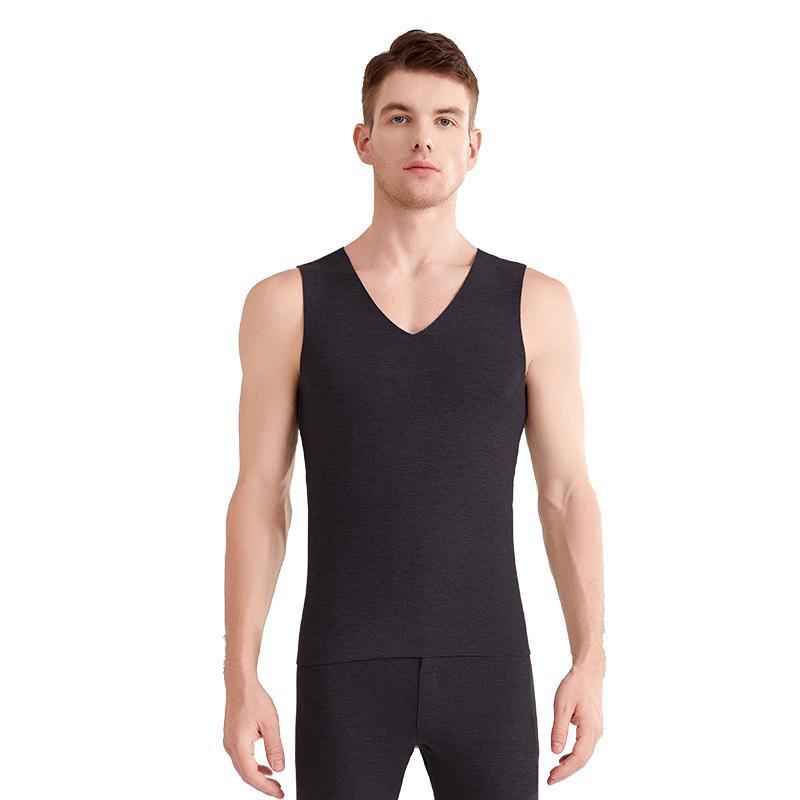 Бесшовный мужской антибактериальный бархатный теплый жилет класса А