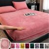 25cm Universal Elastic Band Fitted Sheet Mattress Cover Winter Super Soft Warm Flannel Thicken King Double Bed Bed Linens Dust Protector No Pillowcase