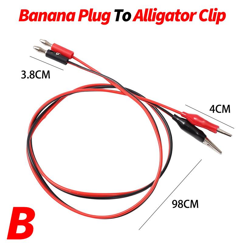10/1Set Red Black Alligator Clip DIY Test Leads Crocodile Test Clip Banana Plug for Multimeter Measure Tool Cable Lead Connector