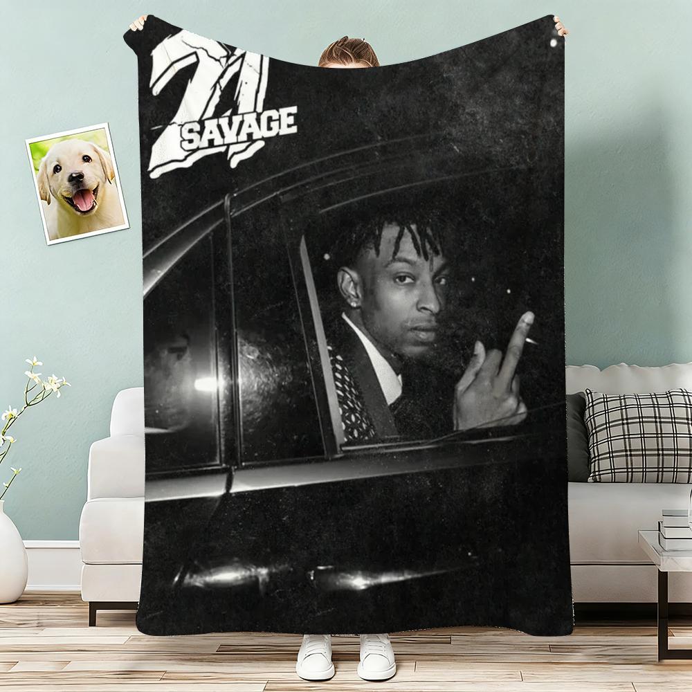 21 Savage Throw Lightweight 240g Flannel Blanket Soft Skin-friendly for Summer Cooling