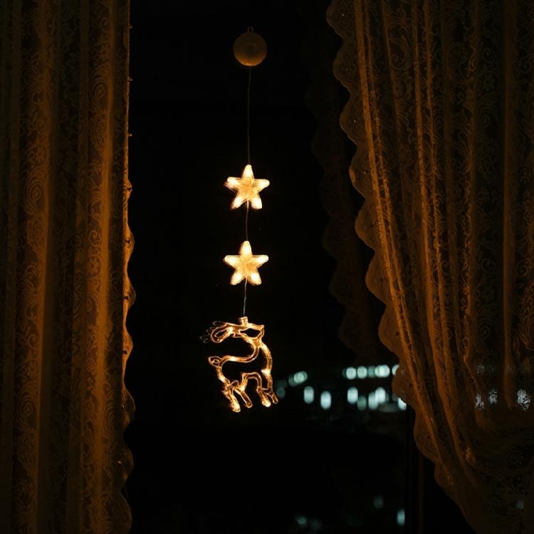 Seasonal Window LED Light Battery Operated Hanging Lamp for Christmas Home Decoration Stylish Holiday Window Adorment