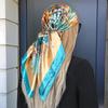 90x90cm Fashion Silk Scarf Satin Neck Cachecol Female Printing Hijab Female Square Involves Office Lady Silencer Bandanna