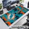 Miami Dolphins Personalized Large Mouse Pad Custom Name Text Extended Desk Mat Gaming Mousepad