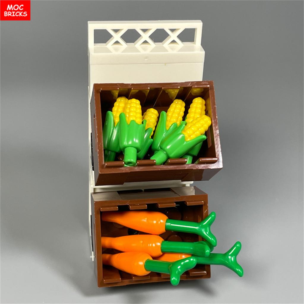MOC Bricks Corn Crop Sheep Goat Vegetable Food Plant Building Blocks Accessories Village Farm Scene Toy Friends Children's Toys