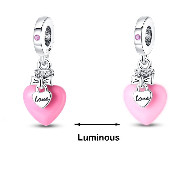 Настоящее серебро 925 пробы кит осьминог морская ракушка синие светящиеся подвески бусины подходят 925 оригинальные браслеты DIY ювелирные украшения