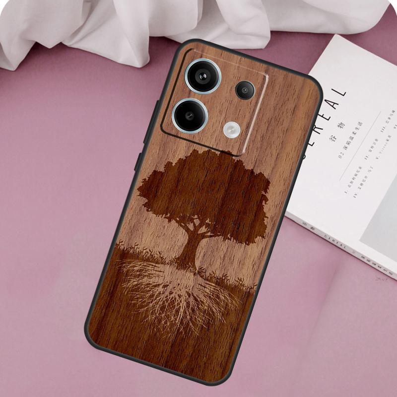 Дерево Цветок Бамбук Деревянный Чехол Для Xiaomi Redmi Note 13 Pro 11 10 9 12 Pro 9S 10S 11S 12S Redmi 9C 10C 12C 13C Чехол