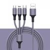Data Cable Universal 3 in 1 Fast Charging Liquid Silicone 8-pin Micro USB