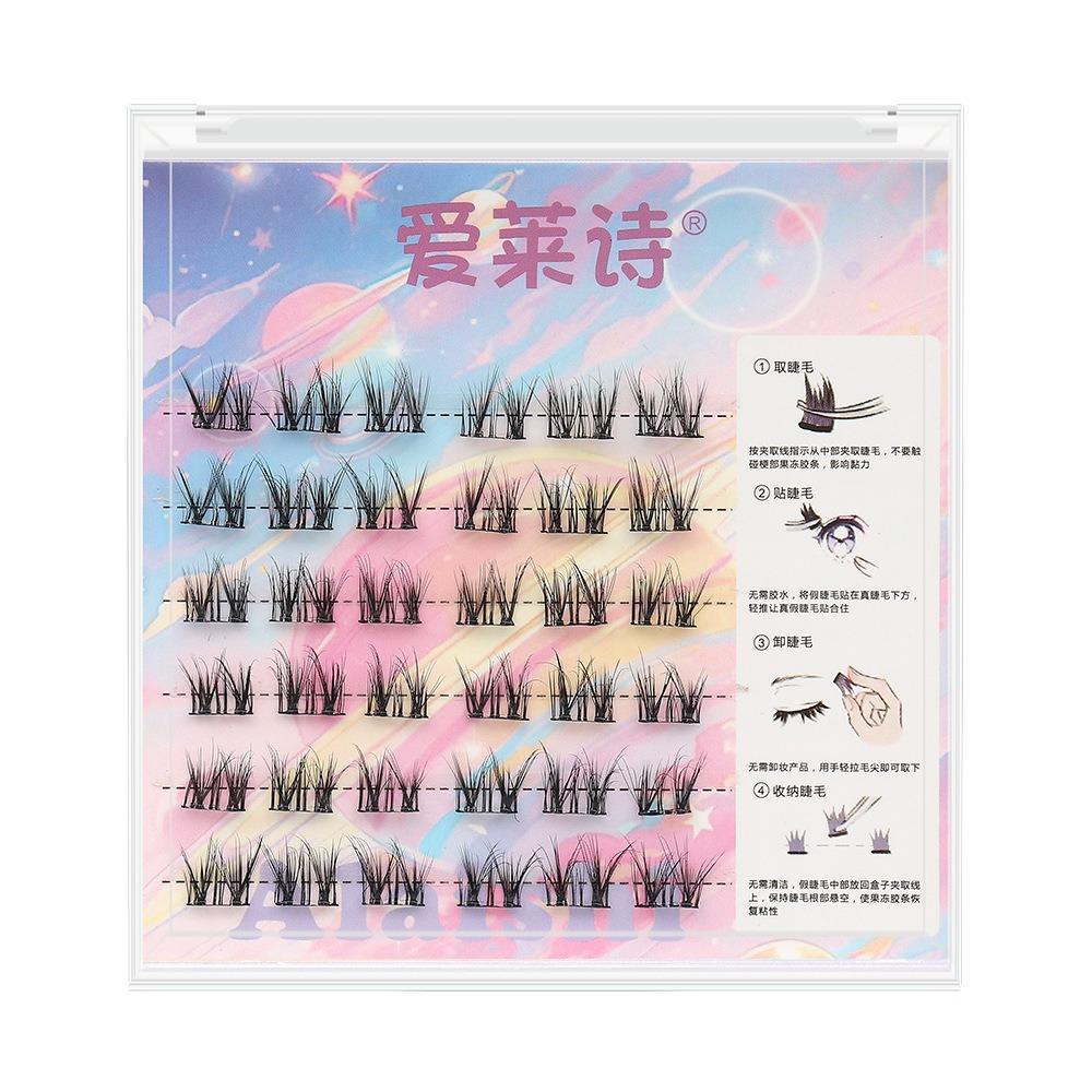 Наращивание самоклеящихся ресниц пучки Макияж без клея Накладные ресницы Наращивание ресниц