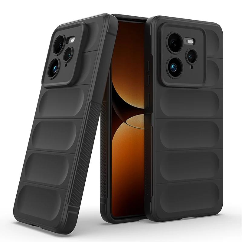 Мягкий защитный чехол-броня для Mi Xiaomi 15 14 14T 13 13T Pro Lite Ultra, жидкий силикон, AirBag, защитный чехол