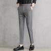 Весна и лето новые мужские повседневные брюки корейская версия узких маленьких прямых маленьких брюк модные эластичные брюки мужские