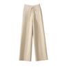 Women's High-Waist Cashmere Wide-Leg Pants - Slim, Stylish, and Loose Drape Wool Design for Autumn