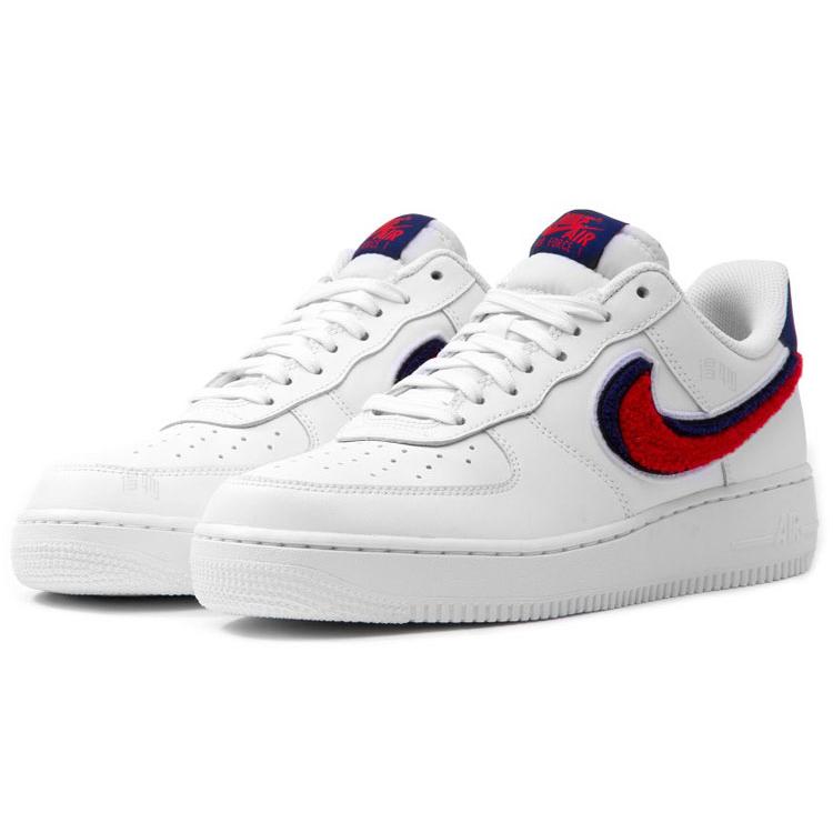 Nike Air Force 1 Low 3D Chenille Swoosh White Red Blue 823511-106