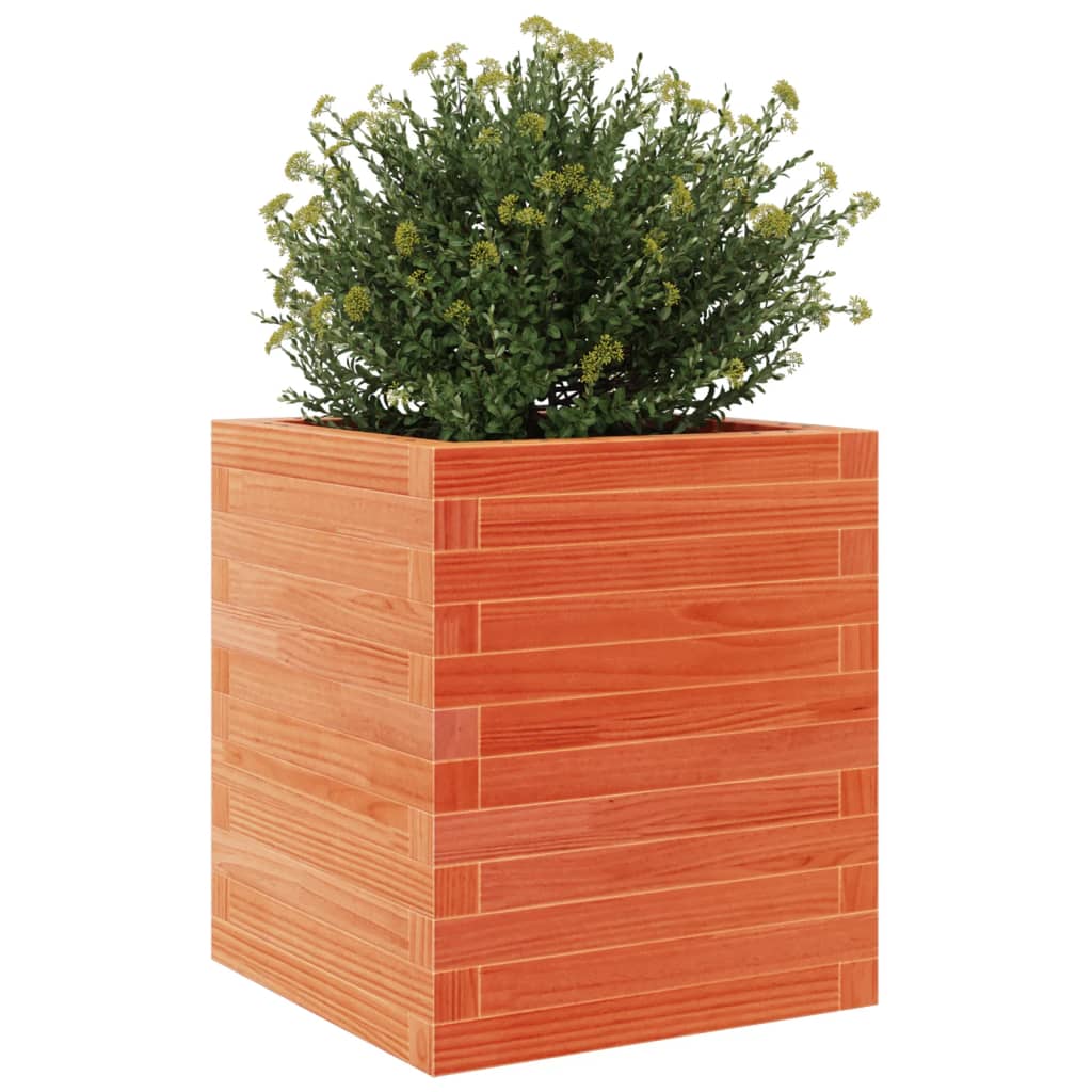 Plant Pot Wax Brown 40x40x46 cm Solid Pine Wood