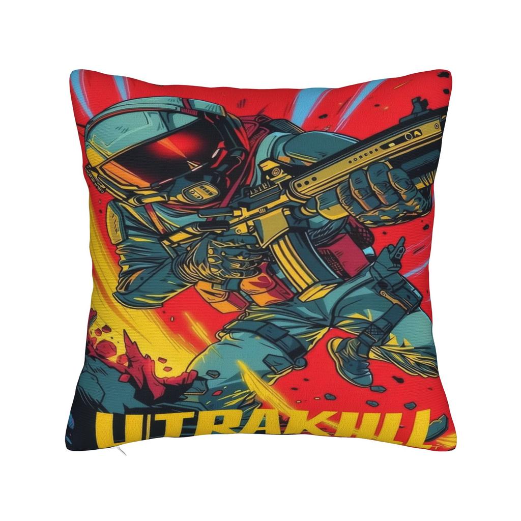 Подушки с принтом из видеоигры Ultrakill Наволочки Чехлы для подушек Теплый декор для гостиной На молнии Разные размеры